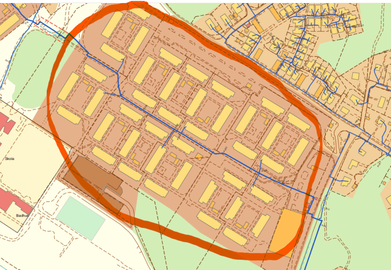 Karta fjärrvärmeavstängning björndammen 251029