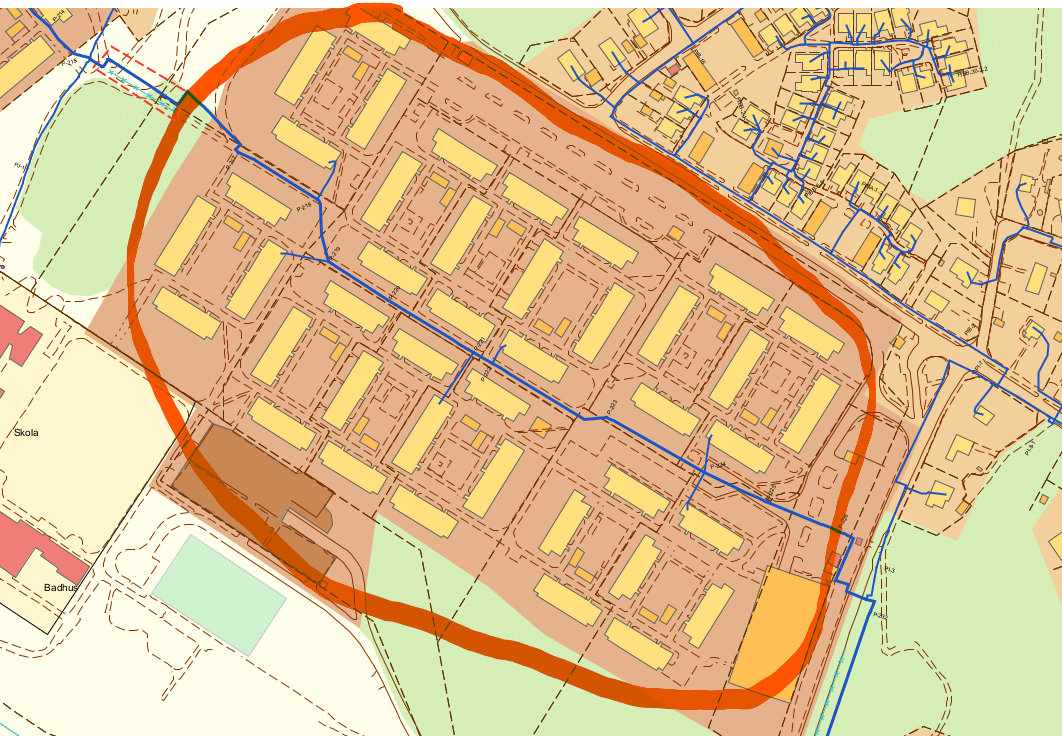 Karta fjärrvärmeavstängning björndammen 251029