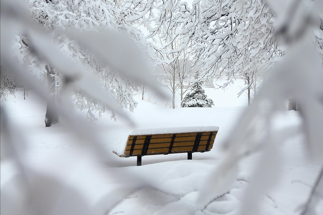 Snö Bänk